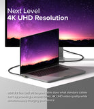 Ringke 90 Degree Cable USB 3.2 Gen 2x2 USB-C - Laptop connected to a monitor via a 90-degree USB-C cable displaying 4K.