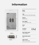 Adapter Lightning to C OTG (2P) - Product packaging and technical specifications for a Ringke Lightning to USB-C adapter.