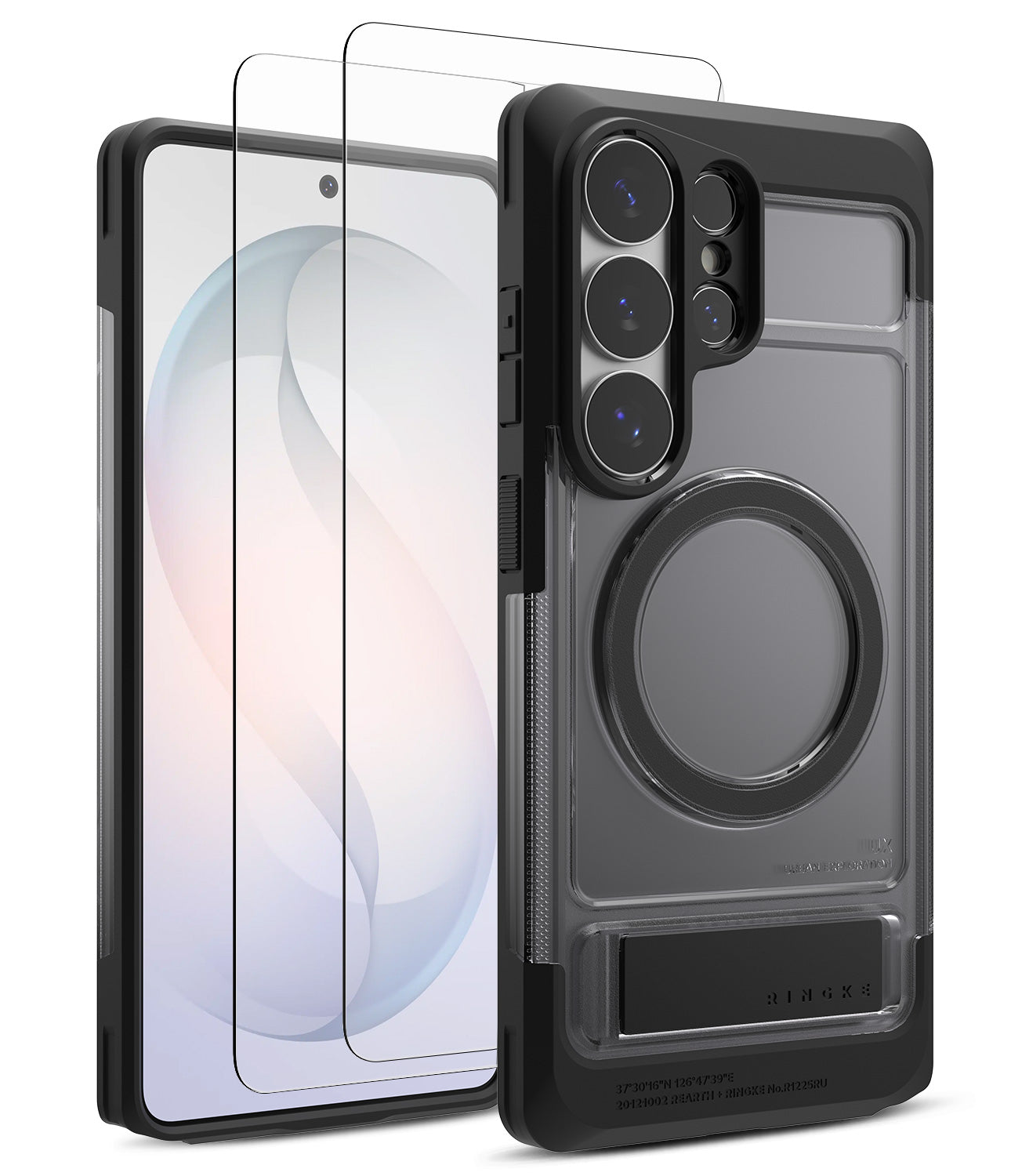 [Bundle] Galaxy S26 Ultra | UX Magnetic - Galaxy S26 Ultra | UX Magnetic - Black magnetic phone case with a built-in kickstand and a clear screen protector.