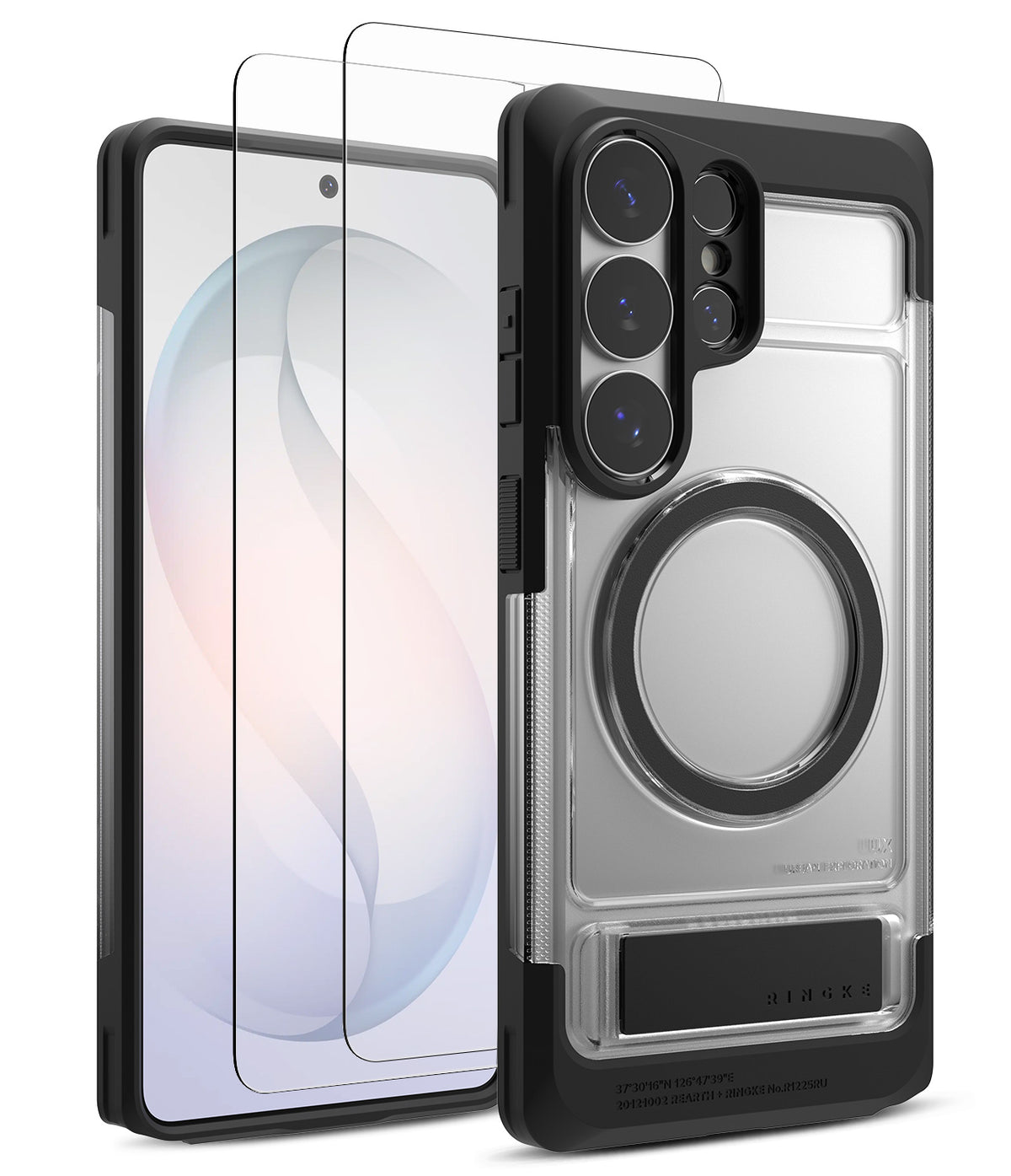[Bundle] Galaxy S26 Ultra | UX Magnetic - Galaxy S26 Ultra | UX Magnetic - Clear phone case with black magnetic ring and screen protector for Galaxy S26 Ultra.
