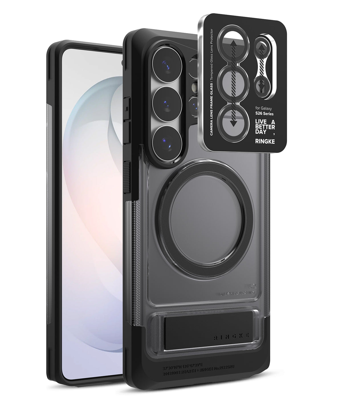 [Bundle] Galaxy S26 Ultra | UX Magnetic - Black phone case with magnetic ring and separate camera lens protector.