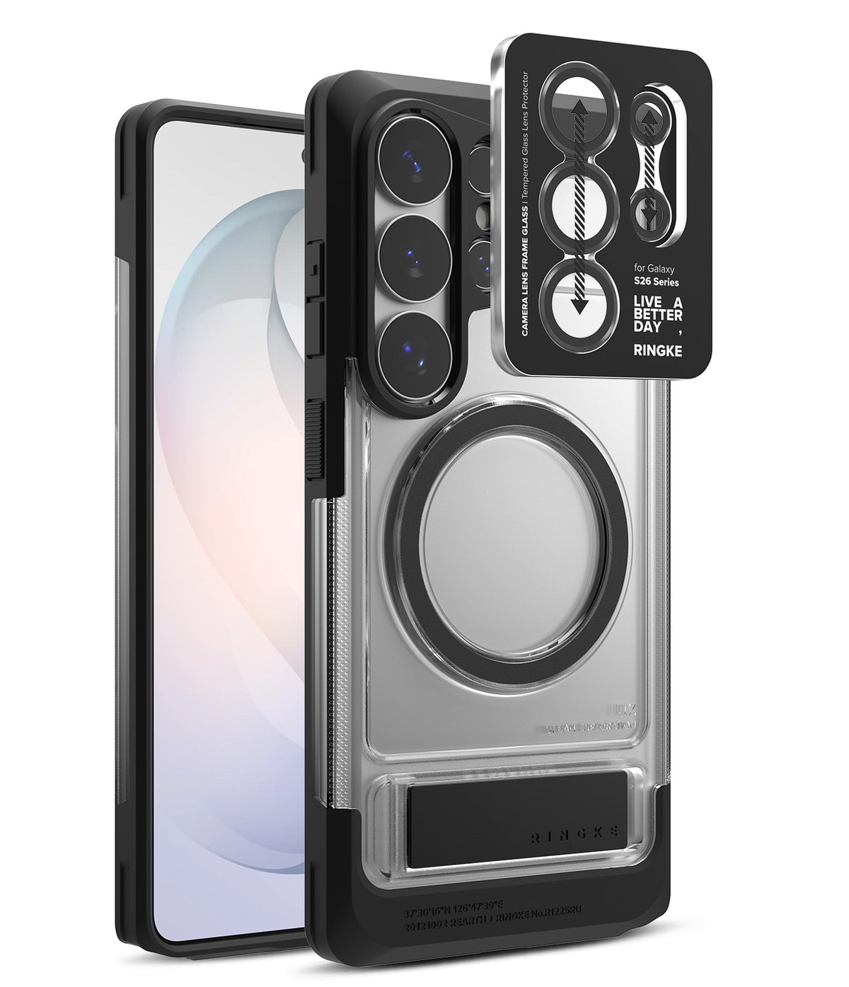 [Bundle] Galaxy S26 Ultra | UX Magnetic - Clear phone case with magnetic ring and separate camera lens protector.