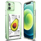 iPhone 12 / 12 Pro Case | Fusion Design Fruit - Clear phone case featuring an avocado graphic with nutrition facts.