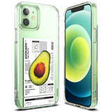iPhone 12 / 12 Pro Case | Fusion Design Fruit - Clear phone case featuring an avocado graphic with nutrition facts.