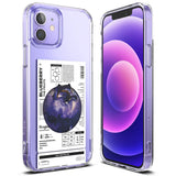 iPhone 12 / 12 Pro Case | Fusion Design Fruit - Clear purple phone case featuring a blueberry nutrition label graphic.