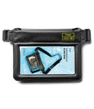 Waterproof Pouch Case | Sling Bag - Black waterproof sling bag with a clear window displaying product packaging.
