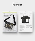 Waterproof Pouch Case | Sling Bag - Front and back view of Ringke waterproof sling bag packaging with product details.