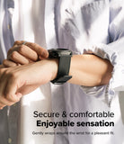 Watch Lug 24mm | Leather One Basic Bold - Person wearing a black leather watch strap on their wrist.