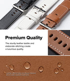 Watch Lug 24mm | Leather One Basic Bold - Black, white, and brown leather watch straps with water-repellent texture.