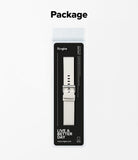 Watch Lug 24mm | Leather One Basic Bold - White leather watch strap in clear retail packaging with black branding.