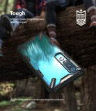 Mi 10 / 10 Pro Case | Fusion-X - Rugged black phone case with military-grade drop protection floating against a blurred forest background.