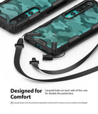 Mi 10 / 10 Pro Case | Fusion-X - Two black camouflage phone cases with lanyard attachments on a white background.