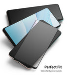 Mi 10T Lite 5G / 10i 5G Screen Protector | Invisible Defender - Mi 10T Lite 5G / 10i 5G Screen Protector - A transparent glass screen protector hovering over a smartphone screen.