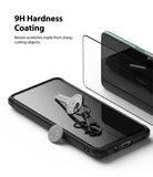 Mi 10T Lite 5G / 10i 5G Screen Protector | Invisible Defender - Mi 10T Lite 5G / 10i 5G Screen Protector - Smartphone with a glass screen protector, a key, and a coin on its surface.