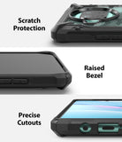 Mi 10T Lite 5G / 10i 5G Case | Fusion-X - Close-ups of phone case showing scratch protection, raised bezels, and cutouts.