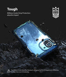 Mi 11 Case | Fusion-X - Clear phone case on dark, rocky ground with military-grade drop protection text and badge.