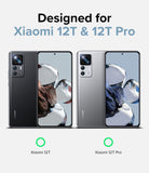 Xiaomi 12T / 12T Pro Case | Fusion-X - Black and silver Xiaomi 12T and 12T Pro phones shown from front and back views.