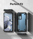 Xiaomi 12T / 12T Pro Case | Fusion-X - Multiple views of a black protective phone case on a Xiaomi 12T smartphone.