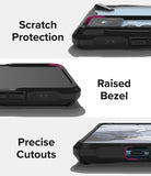 Xiaomi 12T / 12T Pro Case | Fusion-X - Close-ups of a black phone case highlighting camera protection, raised screen bezels, and port cutouts.
