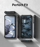 Xiaomi 12T / 12T Pro Case | Fusion-X - Multiple views of a blue camo phone case showing front, back, and side profiles.