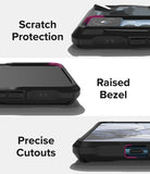 Xiaomi 12T / 12T Pro Case | Fusion-X - Three close-up views of a phone case highlighting camera protection, raised screen bezels, and port cutouts.
