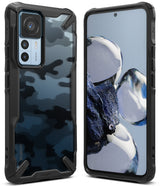 Xiaomi 12T / 12T Pro Case | Fusion-X - Black rugged phone case with a camo back and screen view for Xiaomi 12T.