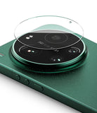 Xiaomi 17 Ultra | Camera Glass (2P) - Circular glass screen protector hovering above a green smartphone camera module.