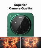 Xiaomi 17 Ultra | Camera Glass (2P) - Close-up of green phone camera module comparing clear Ringke glass to blurry others.
