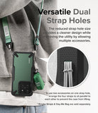 Xiaomi 14 Case | Fusion-X - A green phone case with dual strap holes attached to a lanyard and a small accessory bag.