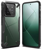 Xiaomi 14 Case | Fusion-X - Rugged black protective case with clear back panel shown from front and rear angles on a Xiaomi 14.
