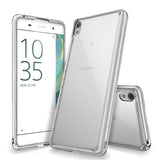Xperia XA Case | Fusion - Clear protective phone case shown from front, back, and side angles on a white background.