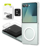 Galaxy Z Flip 7 Case | Slim Magnetic - Clear magnetic phone case, camera lens protectors, and packaging for Galaxy Z Flip 7.