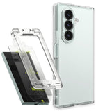 Galaxy Z Fold 7 Case | Fusion - Clear protective case with a screen protector installation frame and Galaxy Z Fold phone.
