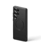 Galaxy S25 Ultra Case | Alles - Matte black protective phone case with a circular magnetic ring on the back.