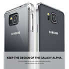 Galaxy Alpha Case | Fusion - Two Samsung Galaxy Alpha phones, one with a clear protective case and one without.
