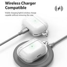 AirPods Pro Case - Matte Clear - Matte clear AirPods Pro case shown charging via cable and on a wireless charging pad.