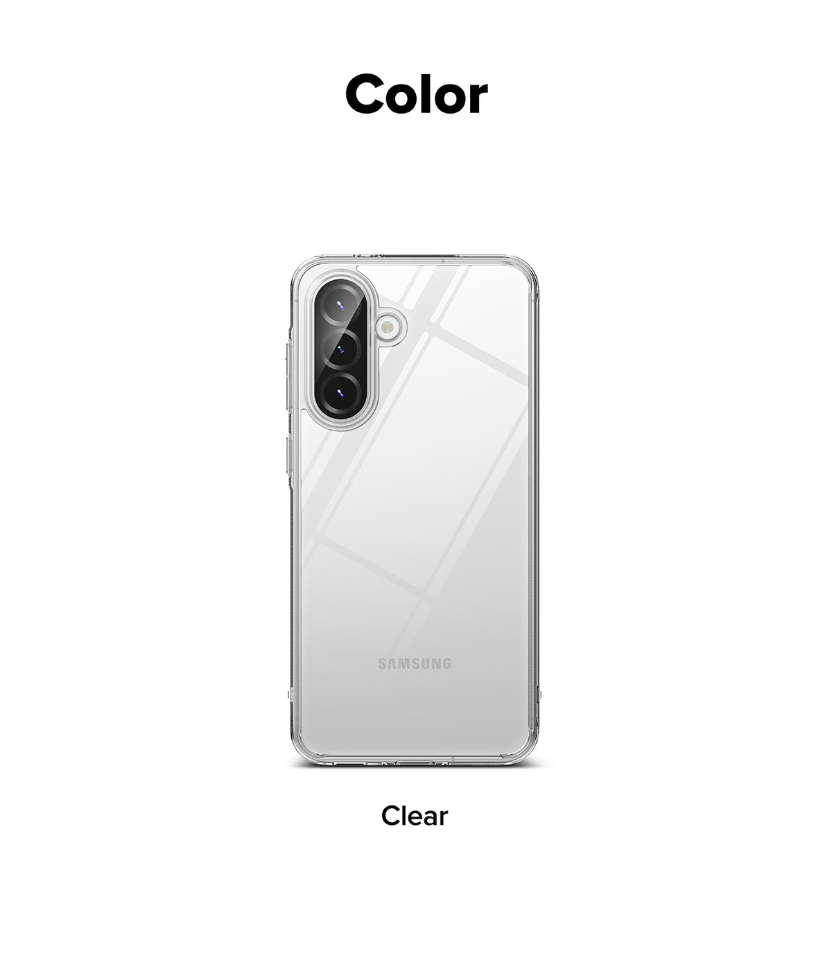 Galaxy A36 / A56 Case | Fusion - Clear protective phone case on a Samsung smartphone against a white background.