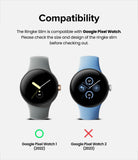 Google Pixel Watch Case | Slim - Compatibility chart showing Pixel Watch 1 as compatible and Pixel Watch 2 as incompatible.