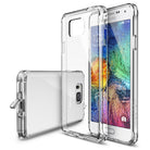 Galaxy Alpha Case | Fusion - Clear protective phone case shown from front and back angles on a Samsung Galaxy Alpha.