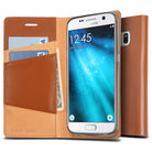 Galaxy S7 Case | Signature - Brown leather wallet case for Samsung Galaxy S7 with card slots and cash pocket.