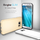 Galaxy S7 Edge Case | Slim - Gold and white slim phone cases displayed with a Galaxy S7 Edge smartphone.