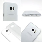 Galaxy S7 Edge Case | Slim - Four views of a translucent, slim-fit protective case on a Samsung Galaxy S7 Edge phone.
