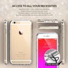 iPhone 6s Plus Case | Fusion - Shadow Black - Multiple views of a gold iPhone in a clear case highlighting ports and strap.