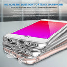 iPhone 6s Plus Case | Fusion - Shadow Black - Stacked phones in clear cases with integrated port dust covers.