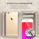 iPhone 6s Case | Fusion - Shadow Black - Multiple views of a clear iPhone 6s case showing port access and a strap holder.