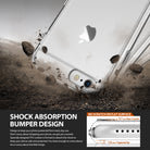 iPhone 6s Case | Fusion - Shadow Black - Clear phone case hitting dirt with debris, highlighting shock-absorbing bumper and protective rear guards.