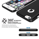 iPhone 6 Plus Case | Slim Logo-Cut - Matte black phone case with Apple logo cutout, showing top and bottom views.