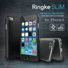 iPhone 6 Case | Slim - Black slim cases for iPhone 6 shown from front and back angles against a dark textured background.