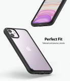 iPhone 11 Case | Fusion Matte - Matte black phone case with clear back, showing precise cutouts and camera protection.
