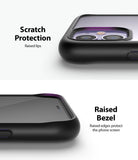 iPhone 11 Case | Fusion Matte - Close-up of phone case showing raised camera lips and screen bezel for scratch protection.